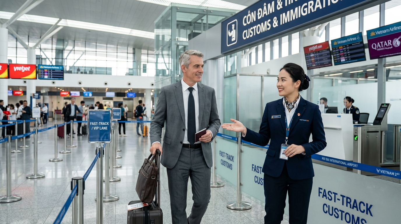 Thủ tục đón VIP Fast Track tại sân bay Việt Nam 24H